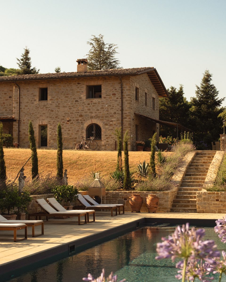 Stone villa and pool in the Umbrian hills